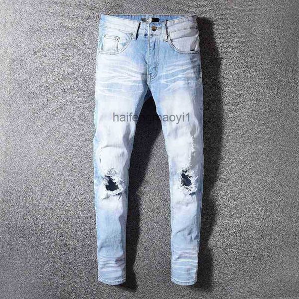 mens jeans designer 2019ss gaojiechao brand light color ground white jeans with knee holes elastic slim leggings pants hip hop, Blue
mens jeans designer 2019ss gaojiechao brand light color ground white jeans with knee holes elastic slim leggings pants hip hop, Blue