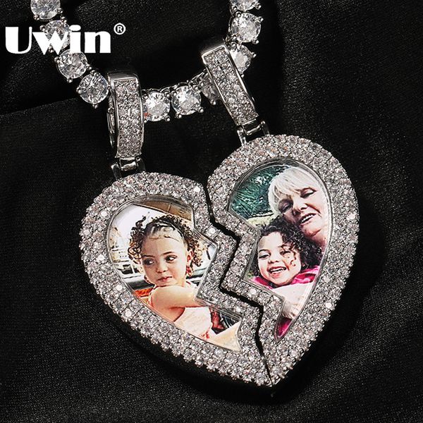 pendant necklaces uwin broken heart medallion picture iced out cz half magnetic charms fashion jewelry for lovers 230321, Silver
pendant necklaces uwin broken heart medallion picture iced out cz half magnetic charms fashion jewelry for lovers 230321, Silver