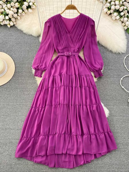 party dresses spring autumn vintage women draped long dress red/purple/orange v-neck lantern sleeve high waist ruffle maxi robe female new y, White;black
party dresses spring autumn vintage women draped long dress red/purple/orange v-neck lantern sleeve high waist ruffle maxi robe female new y, White;black