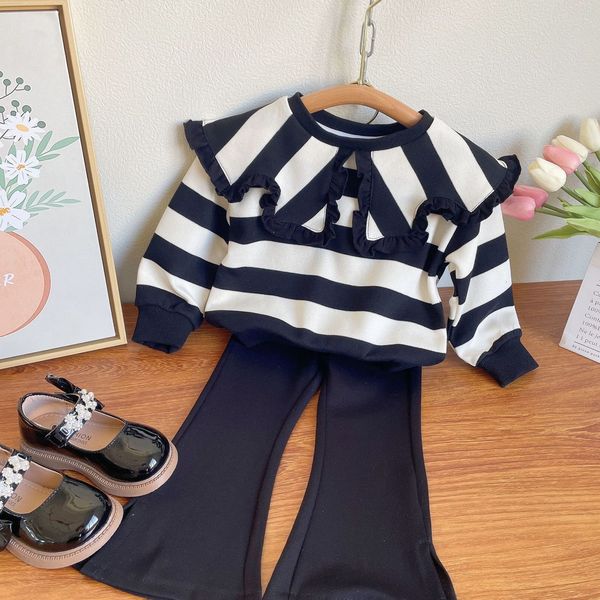 clothing sets lzh 2023 spring baby clothes for girls outfit kids stripe laple sweater flare pants two piece suits children 230322, White
clothing sets lzh 2023 spring baby clothes for girls outfit kids stripe laple sweater flare pants two piece suits children 230322, White