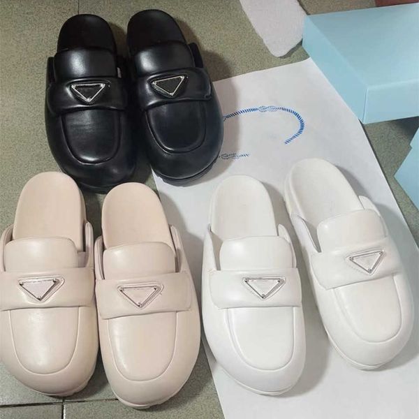 2023 soft padded nappa leather slippers slide pillow summer platform sandals shoes slip-on triangle logo flats women luxury designer slide s, Black
2023 soft padded nappa leather slippers slide pillow summer platform sandals shoes slip-on triangle logo flats women luxury designer slide s, Black