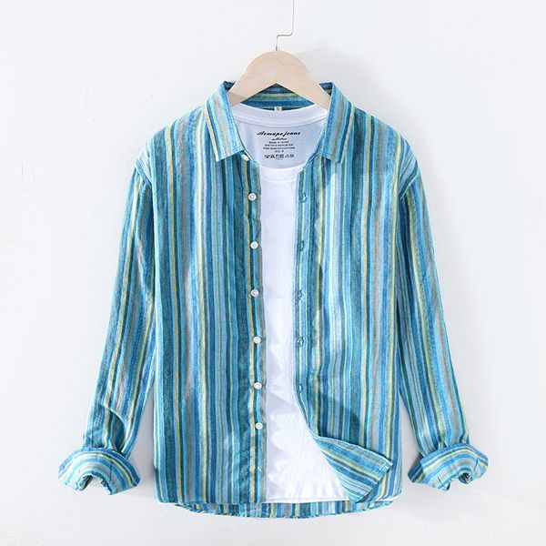 men's casual shirts striped long sleeve shirt for men pure linen casual spring summer turn-down collar male vintage clothing 230322, White;black
men's casual shirts striped long sleeve shirt for men pure linen casual spring summer turn-down collar male vintage clothing 230322, White;black