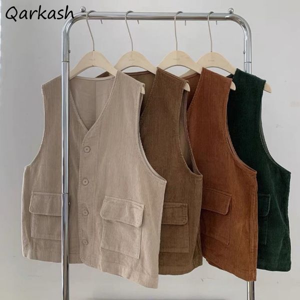 women's vests women cargo vests vintage japanese style couple bf buttons outwear pockets v-neck corduroy waistcoat mori-girl all-match, Black;white
women's vests women cargo vests vintage japanese style couple bf buttons outwear pockets v-neck corduroy waistcoat mori-girl all-match, Black;white