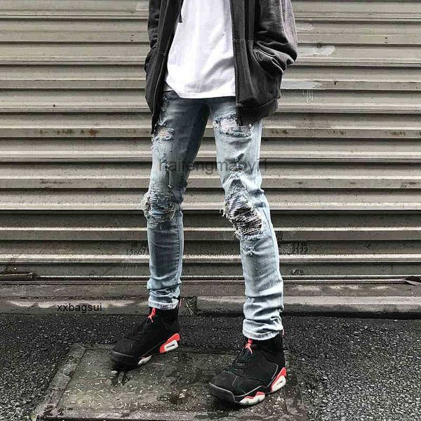 mens jeans summer high street damage patch washed jeans men's old hip hop pants, Blue
mens jeans summer high street damage patch washed jeans men's old hip hop pants, Blue