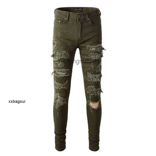 mens jeans designer 85ri new style rippled made of frayed cashew 1 hip hop, Blue