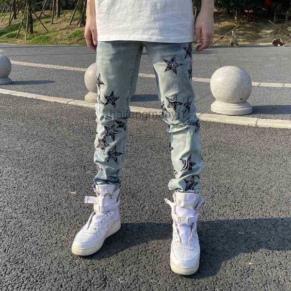 mens jeans designer fashionable new star embroidered pentagram star embroidered pasted jeans men's slim leggings 825 fashion hip, Blue
mens jeans designer fashionable new star embroidered pentagram star embroidered pasted jeans men's slim leggings 825 fashion hip, Blue