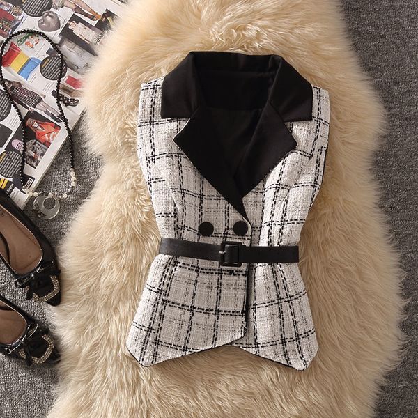 women's vests women vest elegant office lady all-match korean style v-neck woolen vest coats casual winter spring sleeveless blazer ve, Black;white
women's vests women vest elegant office lady all-match korean style v-neck woolen vest coats casual winter spring sleeveless blazer ve, Black;white