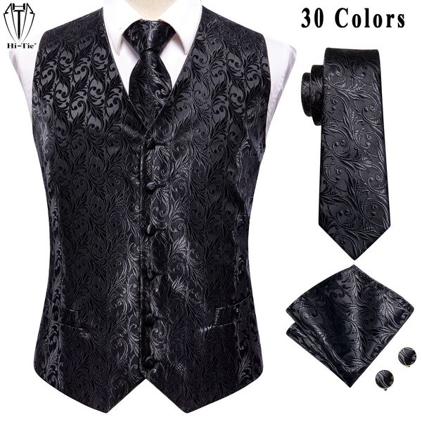 men's vests hi-tie designer jacquard silk mens vest sleeveless waist jacket pure black floral waistcoat neck tie hanky cufflinks set fo, Black;white
men's vests hi-tie designer jacquard silk mens vest sleeveless waist jacket pure black floral waistcoat neck tie hanky cufflinks set fo, Black;white