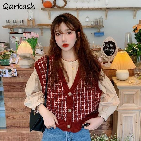 women's vests plaid knit sweater vest women v-neck single-breasted autumn retro all-match fashion chic casual preppy style ulzzang 230, Black;white
women's vests plaid knit sweater vest women v-neck single-breasted autumn retro all-match fashion chic casual preppy style ulzzang 230, Black;white
