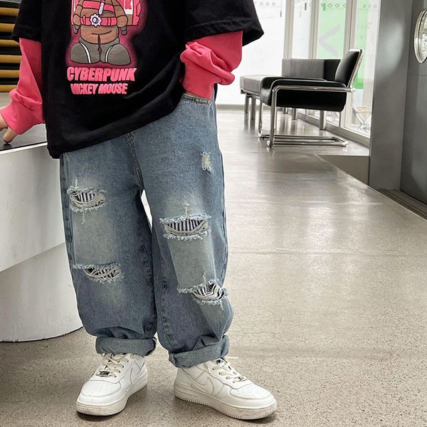 jeans children's trousers spring boys' fashionable ripped jeans korean trousers 4-118 230322, Blue
jeans children's trousers spring boys' fashionable ripped jeans korean trousers 4-118 230322, Blue