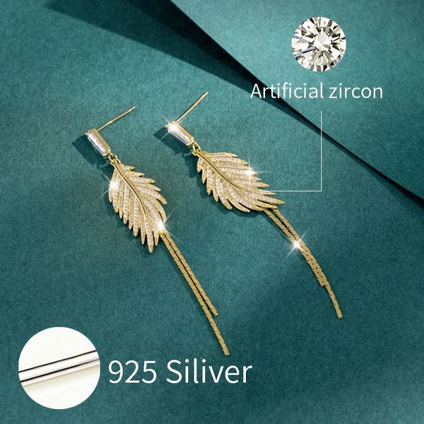 luxury 14k real gold plated leaves tassel stud earrings for women 2022 trending cubic zircon wedding jewelry ing, Golden;silver
luxury 14k real gold plated leaves tassel stud earrings for women 2022 trending cubic zircon wedding jewelry ing, Golden;silver