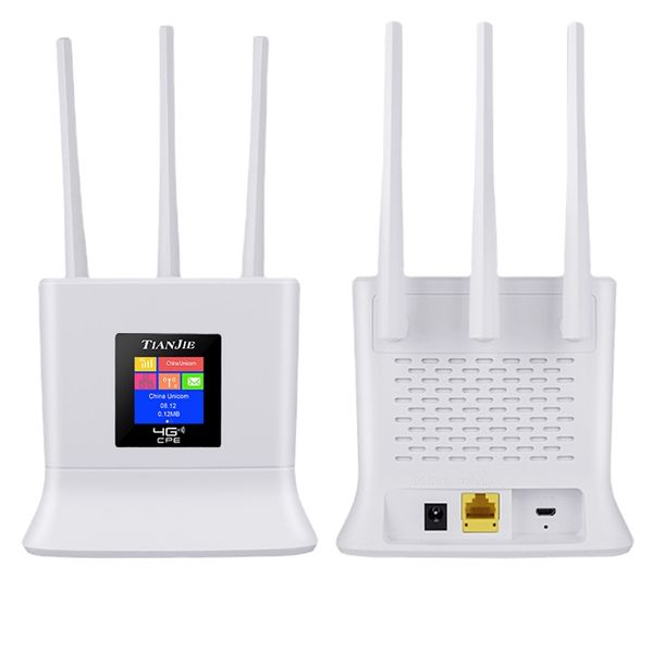 Image of 150Mbps 4G Wifi Router Sim Card Wireless Modem Unlocked Hotspot Routers with Display Detachable Antenna for IP Camera