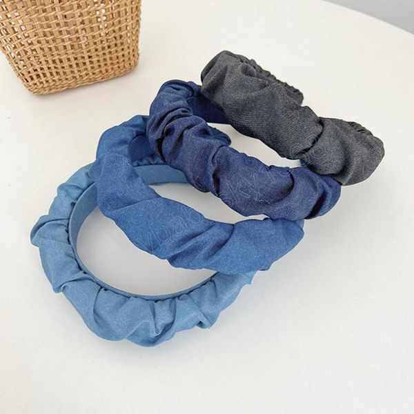 fashion women headband solid color pleated denim hairband casual spring headwear hair accessories, Slivery;white
fashion women headband solid color pleated denim hairband casual spring headwear hair accessories, Slivery;white