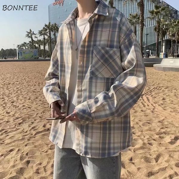 men's casual shirts long sleeve plaid shirts men japanese handsome kpop stylish camisa students teens harajuku clothing fashion 230322, White;black
men's casual shirts long sleeve plaid shirts men japanese handsome kpop stylish camisa students teens harajuku clothing fashion 230322, White;black