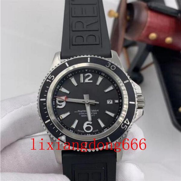 1884 super-ocean watch 46 black dial stainless steel rotating bezel mens automatic mechanical rubber band wristwatches3336, Slivery;brown
1884 super-ocean watch 46 black dial stainless steel rotating bezel mens automatic mechanical rubber band wristwatches3336, Slivery;brown