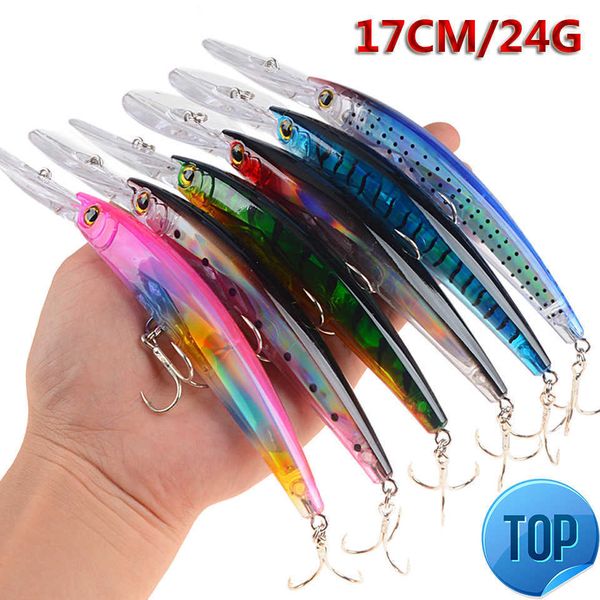 1 pcs 17cm 24g big fishing lures floating laser minnow hard crankfish bait fishing wobbler with bkb treble hooks bass bait pesca
1 pcs 17cm 24g big fishing lures floating laser minnow hard crankfish bait fishing wobbler with bkb treble hooks bass bait pesca