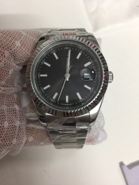with original box luxury watches 41mm mens 18k silver black dial bigger automatic fashion brand men's watch wristwatch 2813, Slivery;brown
with original box luxury watches 41mm mens 18k silver black dial bigger automatic fashion brand men's watch wristwatch 2813, Slivery;brown