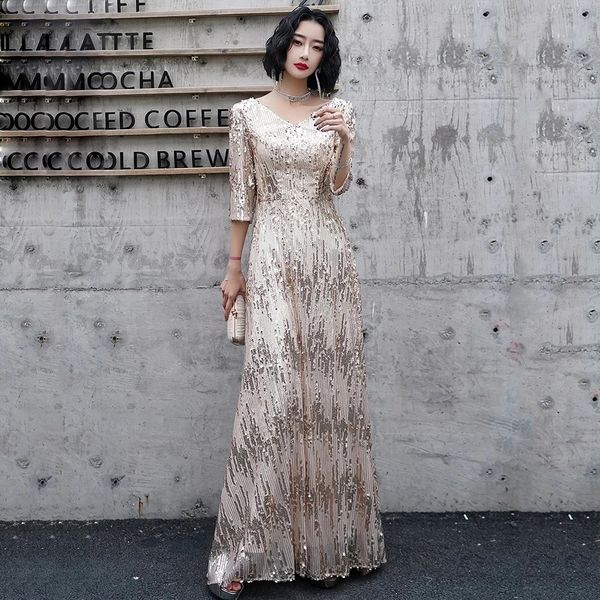 party dresses gold champagne sparkle evening dresses long sequined a-line v-neck 3/4 sleeves formal dresses robe de soiree 230322, White;black
party dresses gold champagne sparkle evening dresses long sequined a-line v-neck 3/4 sleeves formal dresses robe de soiree 230322, White;black