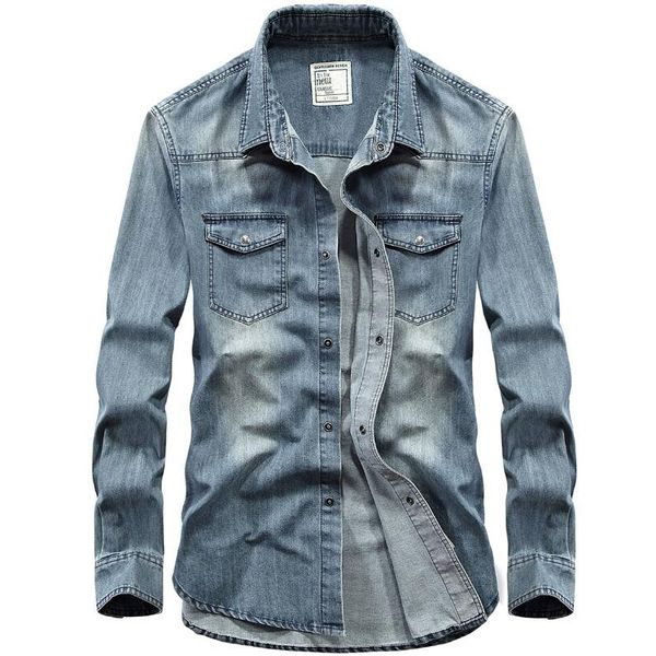 men's casual shirts 100% cotton denim jeans shirt men autumn breathable long sleeve casual shirts mens classic streetwear social shirt, White;black
men's casual shirts 100% cotton denim jeans shirt men autumn breathable long sleeve casual shirts mens classic streetwear social shirt, White;black