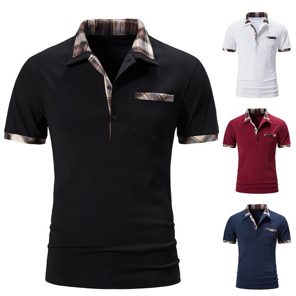 men's polos mens plaid contrast t-shirt checker color blocking short sleeve basic polo shirt top, White;black
men's polos mens plaid contrast t-shirt checker color blocking short sleeve basic polo shirt top, White;black