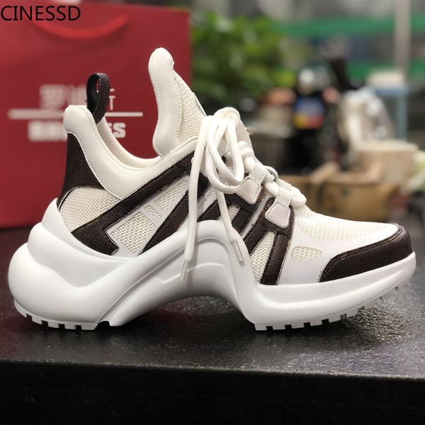 dress shoe platform arched shape vulcanize sneakers height increasing breathable mesh mixed color lace up running woman 230321, Black
dress shoe platform arched shape vulcanize sneakers height increasing breathable mesh mixed color lace up running woman 230321, Black