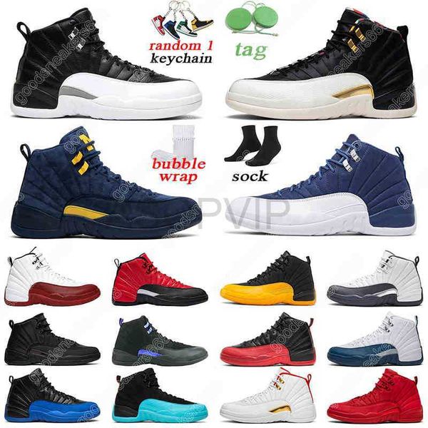 designer shoes with sock breathable men basketball shoes indigo university gold reverse flu game 12s mens trainer sports sneakers size 7-13 
designer shoes with sock breathable men basketball shoes indigo university gold reverse flu game 12s mens trainer sports sneakers size 7-13
