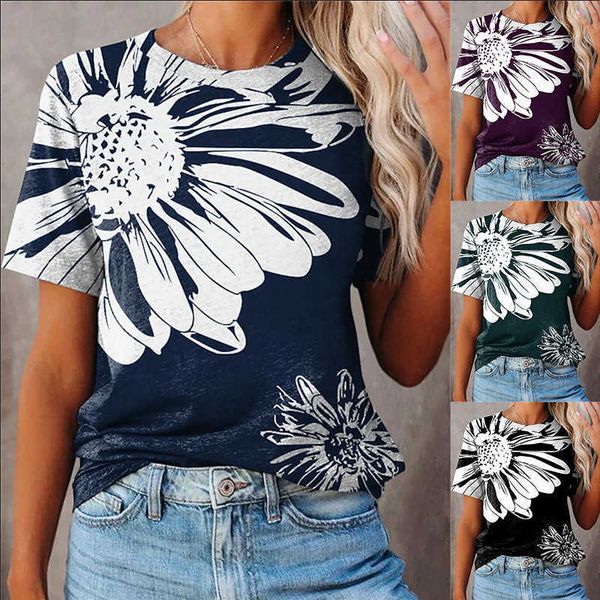 2023 summer leisure huamang printing short sleeve round neck t-shirt women's dress, White
2023 summer leisure huamang printing short sleeve round neck t-shirt women's dress, White