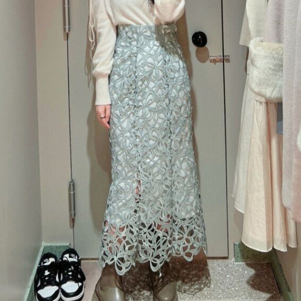 skirts kuzuwata high waist solid color lace hook flower hollow long skirt slim hip package jupe autumn japanese faldas mujer moda 230322, Black
skirts kuzuwata high waist solid color lace hook flower hollow long skirt slim hip package jupe autumn japanese faldas mujer moda 230322, Black