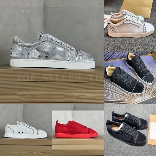 designer sneaker men women casual shoes silver spikes shoe rhinestone glittered suede shoe calf leather trainers, Black
designer sneaker men women casual shoes silver spikes shoe rhinestone glittered suede shoe calf leather trainers, Black