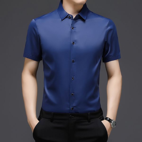 men's casual shirts summer men's slim short-sleeved shirt fashion solid color professional business casual no ironing shirt black, White;black
men's casual shirts summer men's slim short-sleeved shirt fashion solid color professional business casual no ironing shirt black, White;black