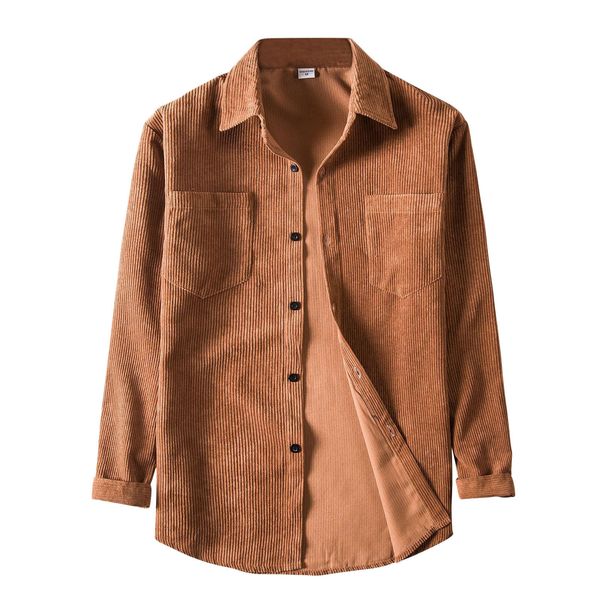 men's casual shirts corduroy men shirts harajuku brown shirt retro men shirt long sleeve vintage clothes streetwear men clothing 230322, White;black
men's casual shirts corduroy men shirts harajuku brown shirt retro men shirt long sleeve vintage clothes streetwear men clothing 230322, White;black