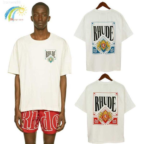 men's tshirts blue red card printing rhude t shirts men women oversized fashion casual white tee summer classic short sleeve, White;black
men's tshirts blue red card printing rhude t shirts men women oversized fashion casual white tee summer classic short sleeve, White;black
