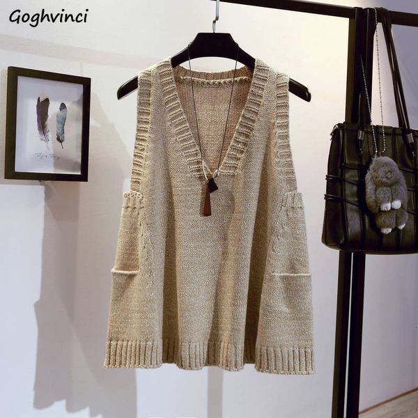 women's vests sweater vest women solid simple pocket v-neck autumn winter outwear warm casual loose elegant young womens korean style c, Black;white
women's vests sweater vest women solid simple pocket v-neck autumn winter outwear warm casual loose elegant young womens korean style c, Black;white
