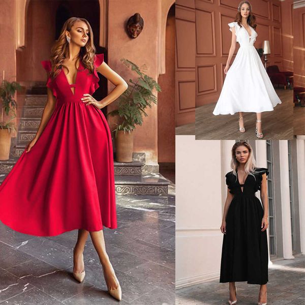 party dresses 2023 maxi for women evening dress flounced edge office lady summer v-neck y2303, White;black
party dresses 2023 maxi for women evening dress flounced edge office lady summer v-neck y2303, White;black