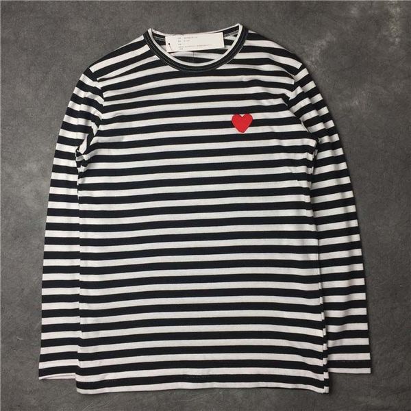 men's t-shirts european american and japanese women black stripe red heart embroidered cotton t-shirt autumn round neck female pure lon, White;black
men's t-shirts european american and japanese women black stripe red heart embroidered cotton t-shirt autumn round neck female pure lon, White;black