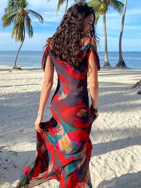 party dresses fashion print beach women elegant off the shoulder backless maxi see through vacation club outfits 2023 y2303, White;black
party dresses fashion print beach women elegant off the shoulder backless maxi see through vacation club outfits 2023 y2303, White;black