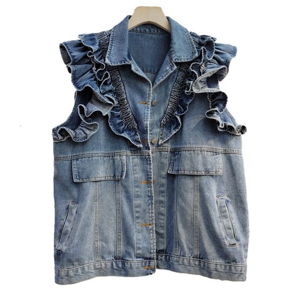 women's vests vintage wash blue denim vest women waistcoat spring loose short cowboy sleeveless jacket big pocket casual jeans vests fe, Black;white
women's vests vintage wash blue denim vest women waistcoat spring loose short cowboy sleeveless jacket big pocket casual jeans vests fe, Black;white