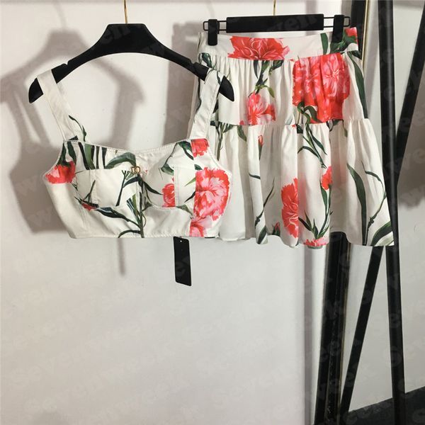 floral print dress sling sets for women luxury design sleeveless vest short skirts two piece charm ladies fashion suits, White
floral print dress sling sets for women luxury design sleeveless vest short skirts two piece charm ladies fashion suits, White