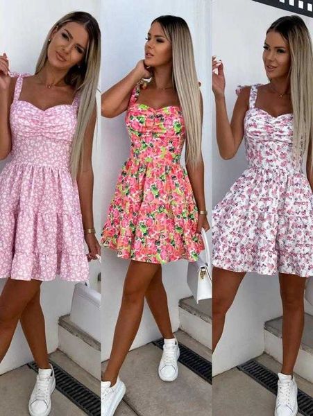 party dresses 2023 summer fashion short boho women mini floral print female sleeveless hanging belt printed waist folded y2303, White;black
party dresses 2023 summer fashion short boho women mini floral print female sleeveless hanging belt printed waist folded y2303, White;black