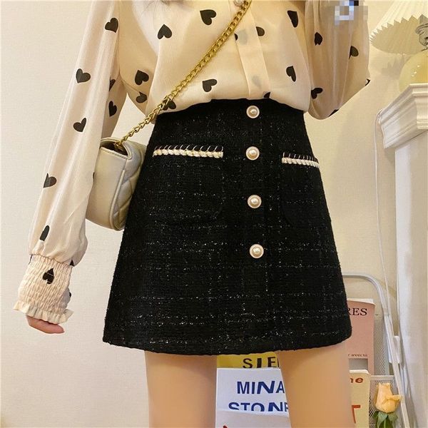 skirts tweed skirts women autumn winter pearl button mini skirts black wool skirts korean high waist elegant tweed ladies skirt x179 230322
skirts tweed skirts women autumn winter pearl button mini skirts black wool skirts korean high waist elegant tweed ladies skirt x179 230322