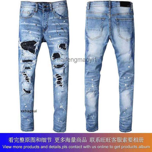 mens jeans new us casual hip hop high street worn-out wash splashed ink painted slim fit jeans man #563, Blue
mens jeans new us casual hip hop high street worn-out wash splashed ink painted slim fit jeans man #563, Blue
