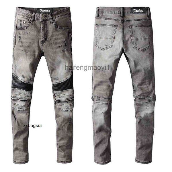 mens jeans trend knee panel zipper trim grey slim fit jeans 640, Blue