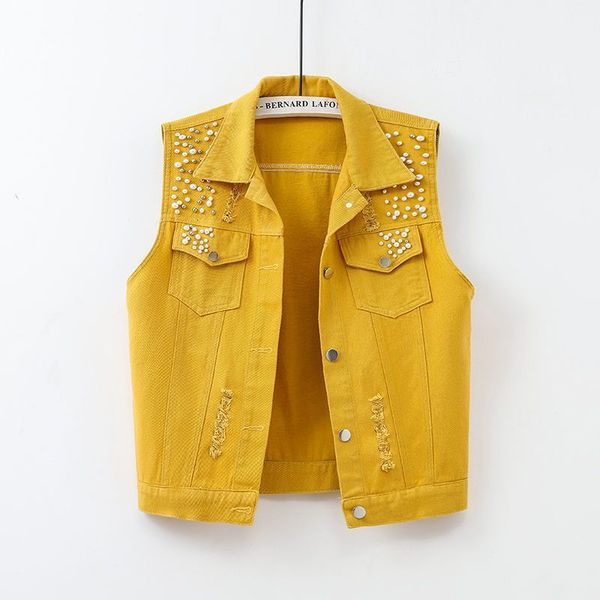 women's vests women denim vest autumn winter solid casual hole nail bead sleeveless jackets short jean coat streetwear female cowboy wa, Black;white
women's vests women denim vest autumn winter solid casual hole nail bead sleeveless jackets short jean coat streetwear female cowboy wa, Black;white