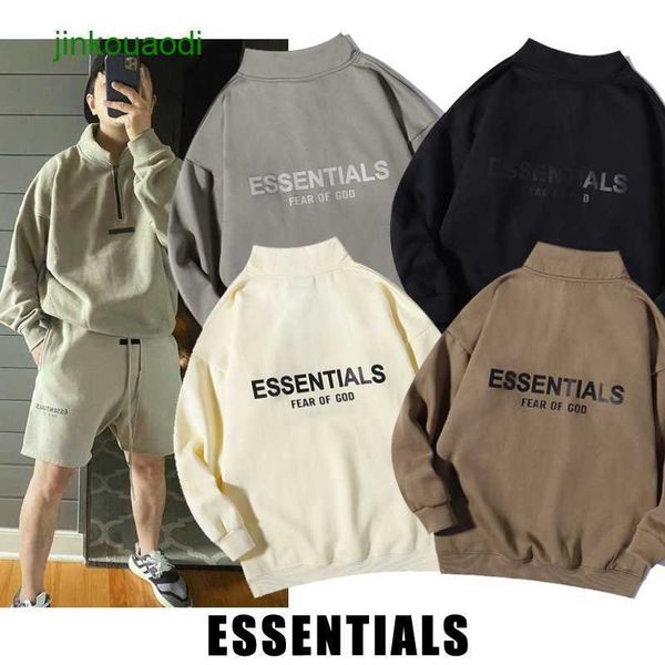 autumn winter 2023 fogg double line semi zipper essen new back letter printed plush sweater, Black
autumn winter 2023 fogg double line semi zipper essen new back letter printed plush sweater, Black