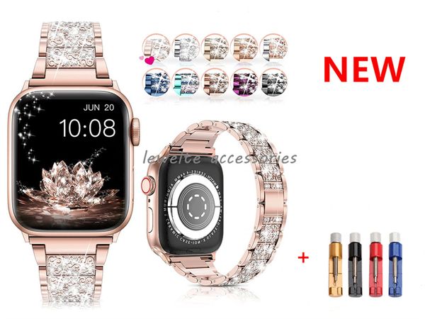 diamond rhinestone stainless steel metal wristband strap for apple watch band 38/40/41mm 42/44/45/49mm bling replacement bracelet for iwatch
diamond rhinestone stainless steel metal wristband strap for apple watch band 38/40/41mm 42/44/45/49mm bling replacement bracelet for iwatch