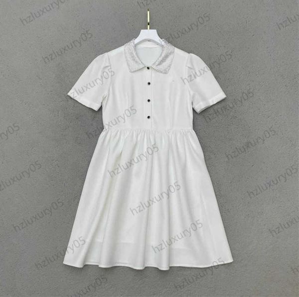 white dresses luxury drill logo splicing lapel bubble short sleeve brand dress custom original buttons high waist pleats maxiskit elegant dr, Black;gray
white dresses luxury drill logo splicing lapel bubble short sleeve brand dress custom original buttons high waist pleats maxiskit elegant dr, Black;gray