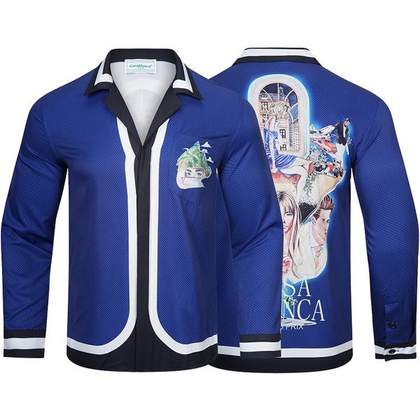 long sleeve shirt casablanca new fall/winter alphabet print men's high-quality designer silk shirt size l xl 2xl 3xl, White;black
long sleeve shirt casablanca new fall/winter alphabet print men's high-quality designer silk shirt size l xl 2xl 3xl, White;black