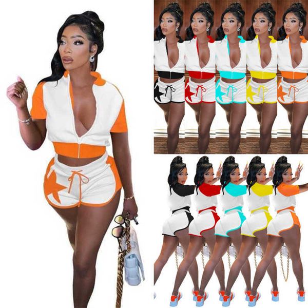 2023 summer women tracksuits two piece outfits digital splicing contrast drawstring zipper fashion casual 2-piece set, Gray
2023 summer women tracksuits two piece outfits digital splicing contrast drawstring zipper fashion casual 2-piece set, Gray