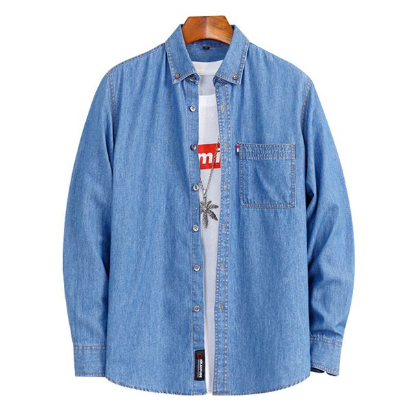 men's casual shirts men's loose casual denim shirt plus size korean trendy jean long sleeve autumn male classic brand cotton cloth, White;black
men's casual shirts men's loose casual denim shirt plus size korean trendy jean long sleeve autumn male classic brand cotton cloth, White;black