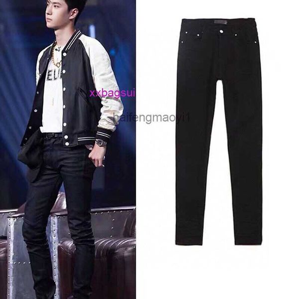 designer jeans for mens spring and summer new fashion brand high street basic slim fit simple fashion casual black denim pants, Blue
designer jeans for mens spring and summer new fashion brand high street basic slim fit simple fashion casual black denim pants, Blue